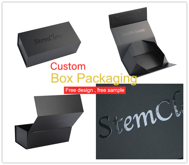 Foldable black paper box