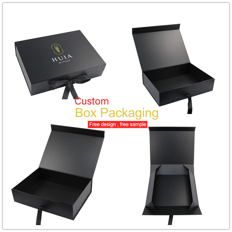 black magnetic folding gift box
