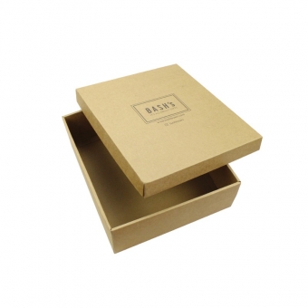 square brown color black printing kraft gift boxes with lids