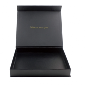 Decorative matt black box with magnetic closure