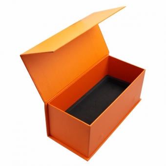 Double-sided orange full printing flat lid gift box