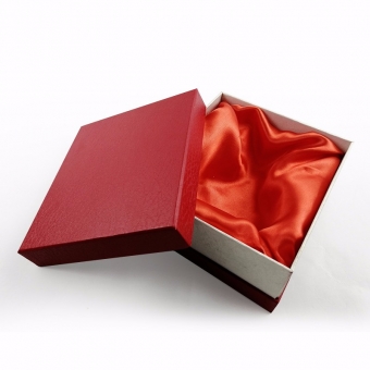 custom plain red texture sturdy gift boxes with lids and satin