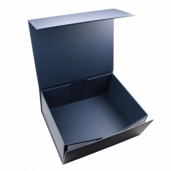 Custom blue foldable large flat cardboard boxes with lids