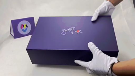 Custom Purple Color Printed Magnetic Gift Box with diecutted EPE foam