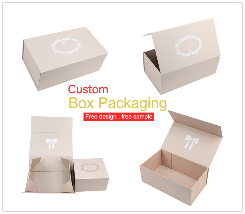 pink foldable gift box with custom logo