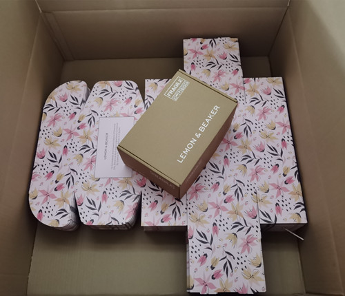 Brown Kraft Shipping boxes with custom printed inside 